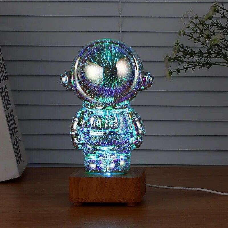 colorful light 3D three-dimensional fireworks astronaut lights red table lamp ambience light bedside table small night lamp gift