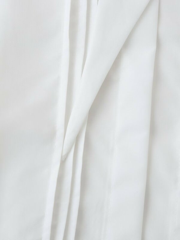 여성용 대형 라펠 디자인 루즈한 기본 스타일 화이트 플리츠 셔츠, 레트로 긴팔 단추 업 셔츠, 시크한 상의, 새로운 패션