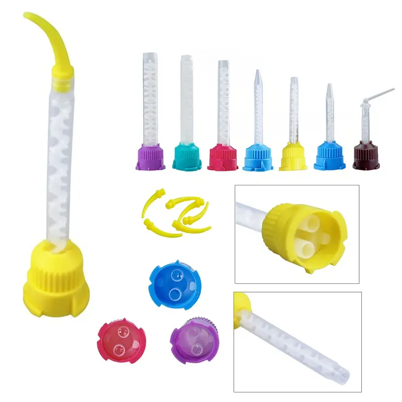 Denspay 50Pc Dental Silicone Rubber Conveying Mixing Head Disposable Impression Materials Mixing Tube Dentistry Materials