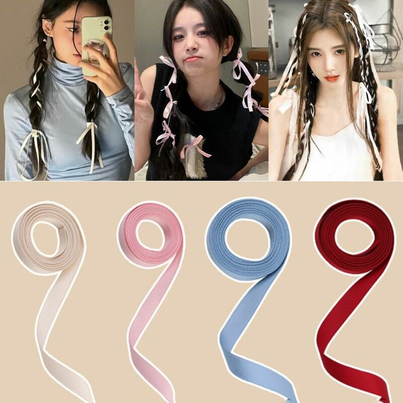 2M Braided Hair Ribbon Bow Ribbon Hair Accessories Hair Rope Tied Hair With Silk Scarf Head Rope