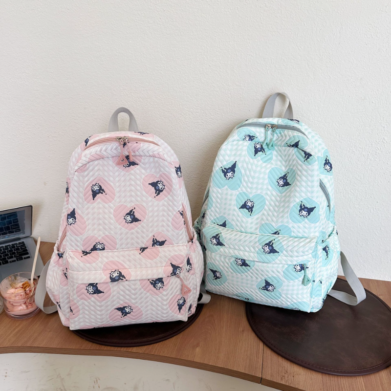 Sanrio Coolomi-mochila impressa feminina, mochila estudantil, estilo formal, lazer, viagem, computador, fresco