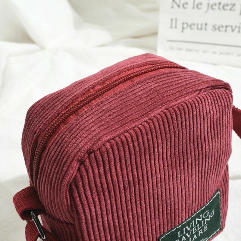 Fashion Women's Casual Bags Vintage Corduroy Handbag Small Mini Messenger Shoulder Bag Purse Travel Streetwear Portable Summer
