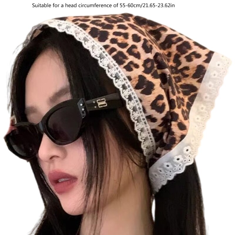 Sexy Headscarf Laciness Headwear Headwear for Outdoor Sexy Pattern Creative Leopard Pattern Hair Scarf drop shipping