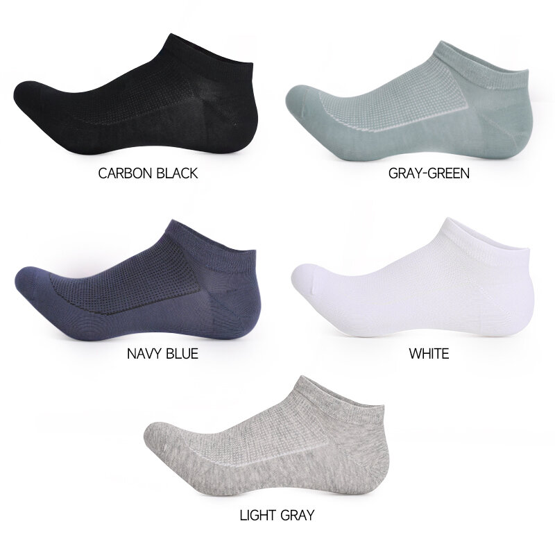 MiiOW-calcetines tobilleros de algodón para hombre, calcetín de malla transpirable, ideal para el verano, ideal para regalo, 5 par/lote