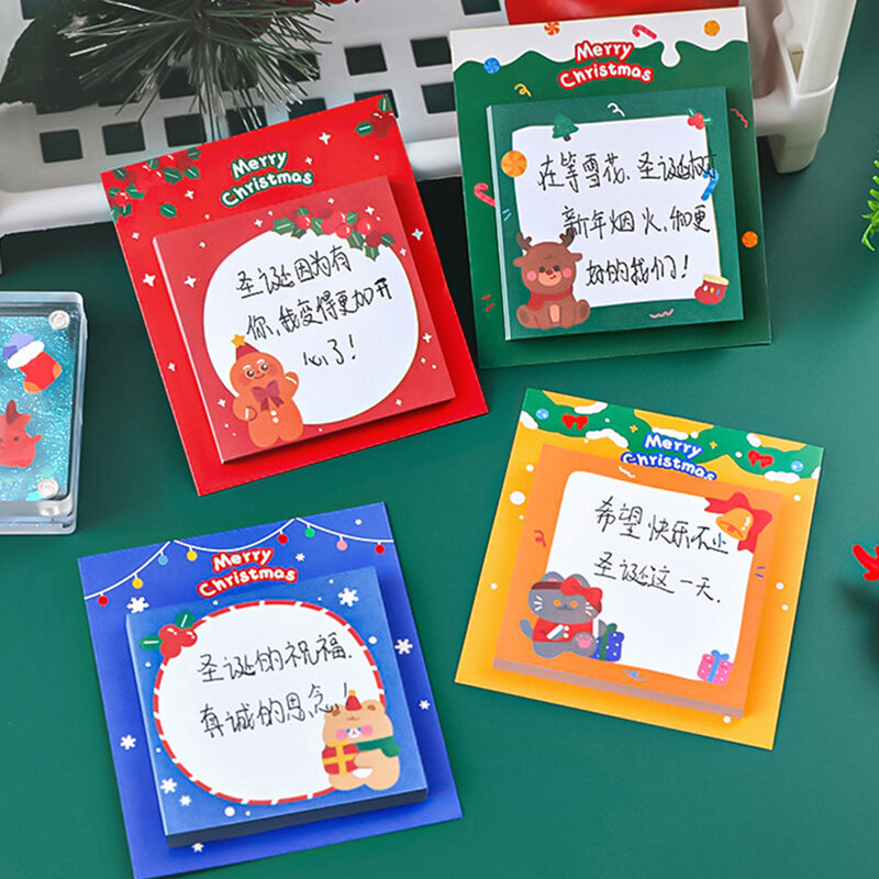 30 fogli Kawaii babbo natale natale Memo Pad Sticky Note Planner Sticker School Office Decor cancelleria Note Pad regalo per studenti