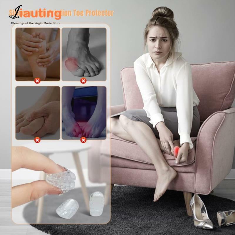 10 buah penutup jari kaki silikon antigesekan, Pelindung jari kaki mencegah lecet, penutup perawatan kaki