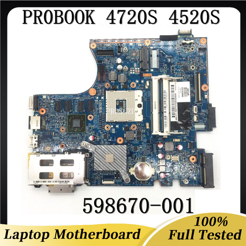 598670-001 598670-501 598670-601 Mainboard For 4720S 4520S Laptop Motherboard 48.4GK06.011 H9265-1 HM57 HD5470 521MB 100%Working