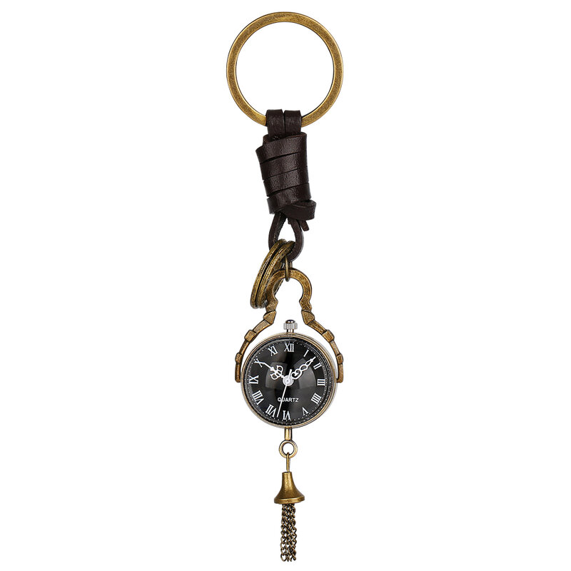 Reloj de bolsillo de cuarzo con llavero para niños y mujeres, cronógrafo colgante antiguo Retro, regalo de Navidad