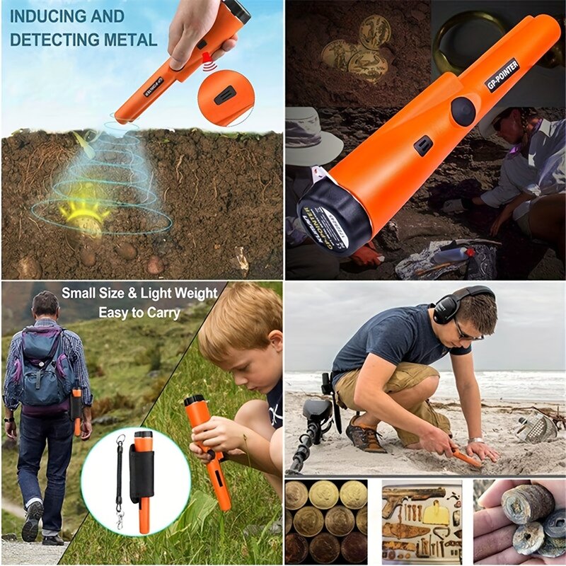 Handheld Metal Detector GP-pointer Pinpointing For Treasure Search Waterproof Positioning Rod Detecting With Bracelet LED Lights