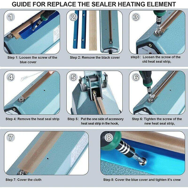 10 Pieces Impulse Sealer Replacement Parts Impulse Sealer Heating Elements Service Spare Repair Parts Kit