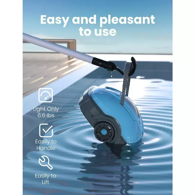 WYBOT-limpador robótico sem fio para piscina, vácuo automático para piscina, sucção poderosa, motor duplo, para piscina plana acima e no chão, até cima