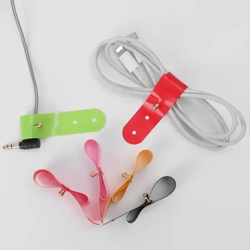 PVC Waterproof Cable Organizer Clip Desktop Charging Data Strap Cable Earphone Line Mouse Wire Cord Ties Management Holder