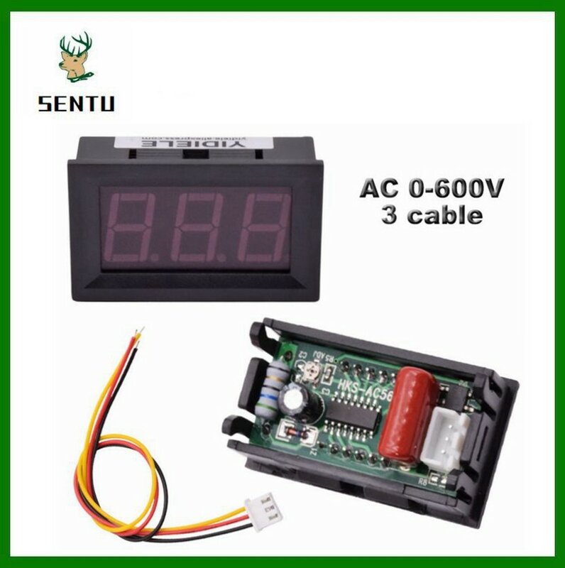 0.56 Inch DC LED Digital Voltmeter 0-100V Voltage 3 Wires Digital Ammeter Voltmeter Volt Panel Tester Meter For Motorcycle Car