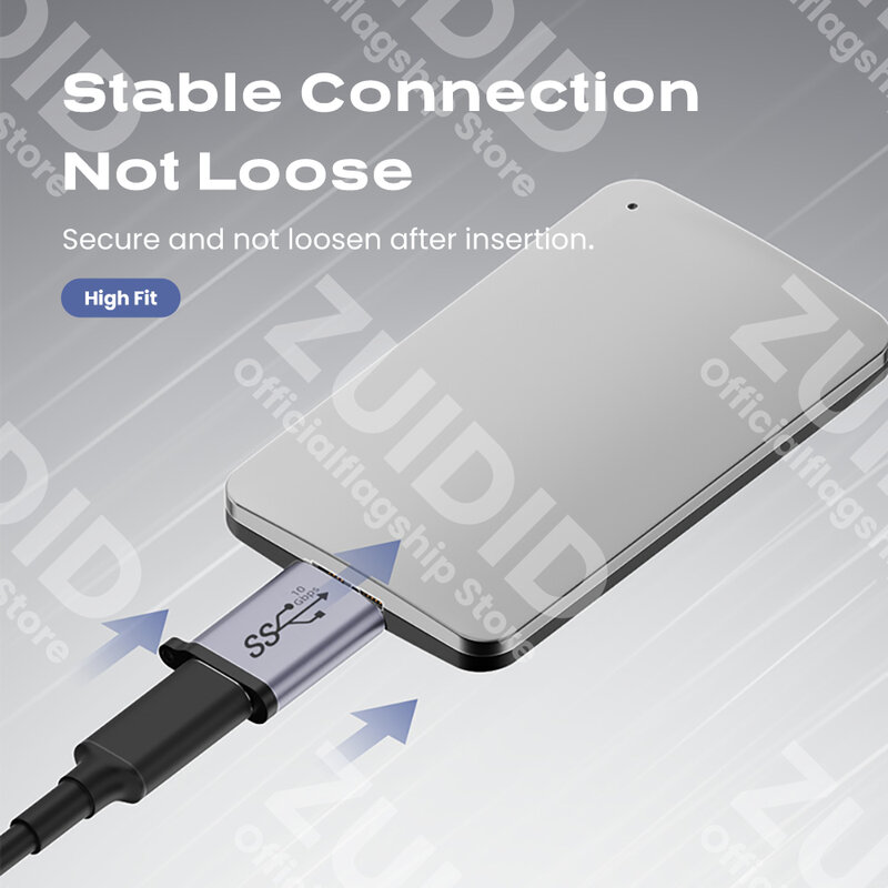 Adaptor USB A/C ke mikro B 3.0, konverter sinkronisasi Data kecepatan Super 10Gbps untuk Macbook Pro Samsung HDD SSD Tipe C ke mikro B