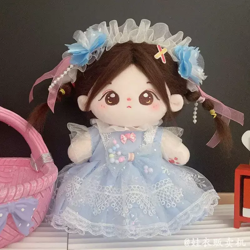 Bonecas humanóides bonitos para o bebê, roupa da boneca do algodão, vestido, roupa do bebê do luxuoso, bonecas do brinquedo da menina, no estoque, 20cm