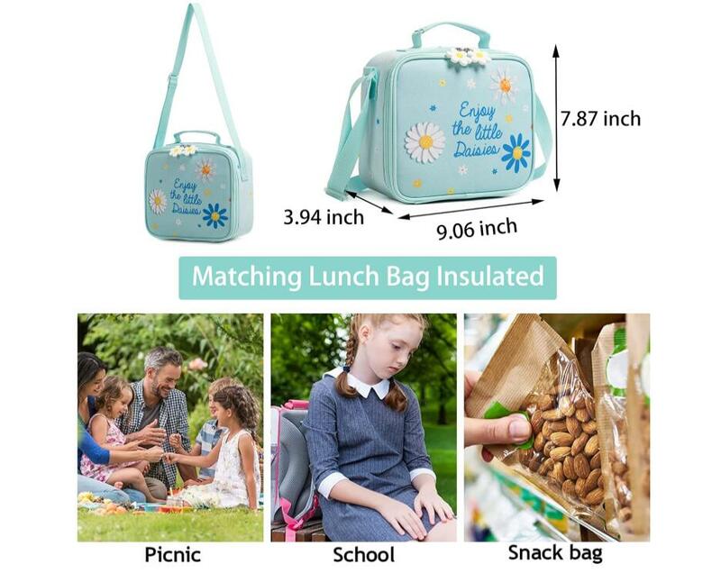 Jasminestar Rolling Backpack 18 inch Wheeled Kids Backpack with Lunch Bag School Trolley Bags for Girls Rolling Luggage Bags