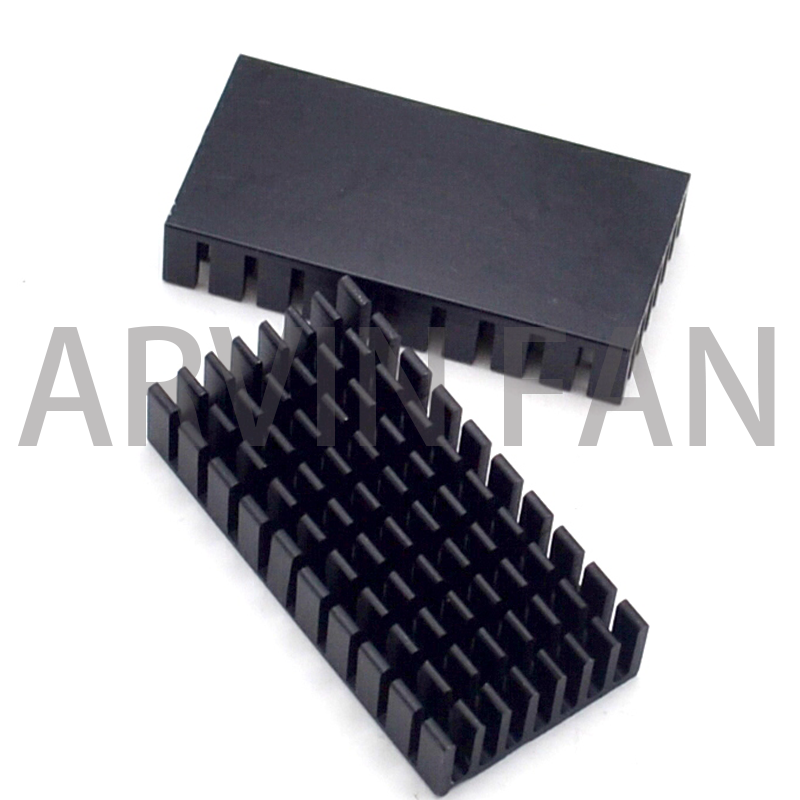 Dissipador de calor com slot preto, radiador de alta qualidade, 50*25*10mm, 5PCs