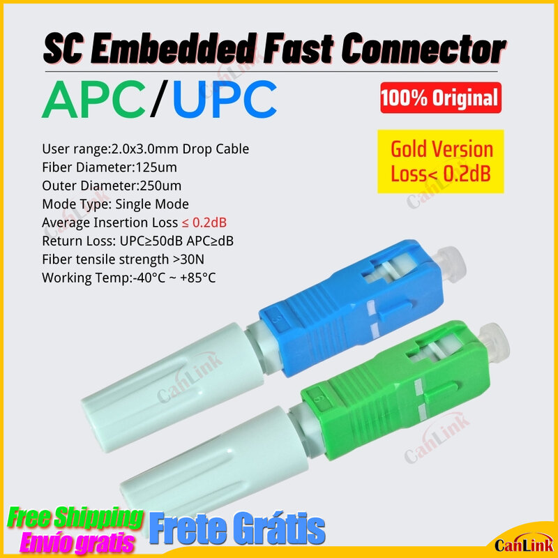 Alta qualidade sc upc sm único-modo conector óptico ftth ferramenta conector frio sc apc fibra óptica conector rápido