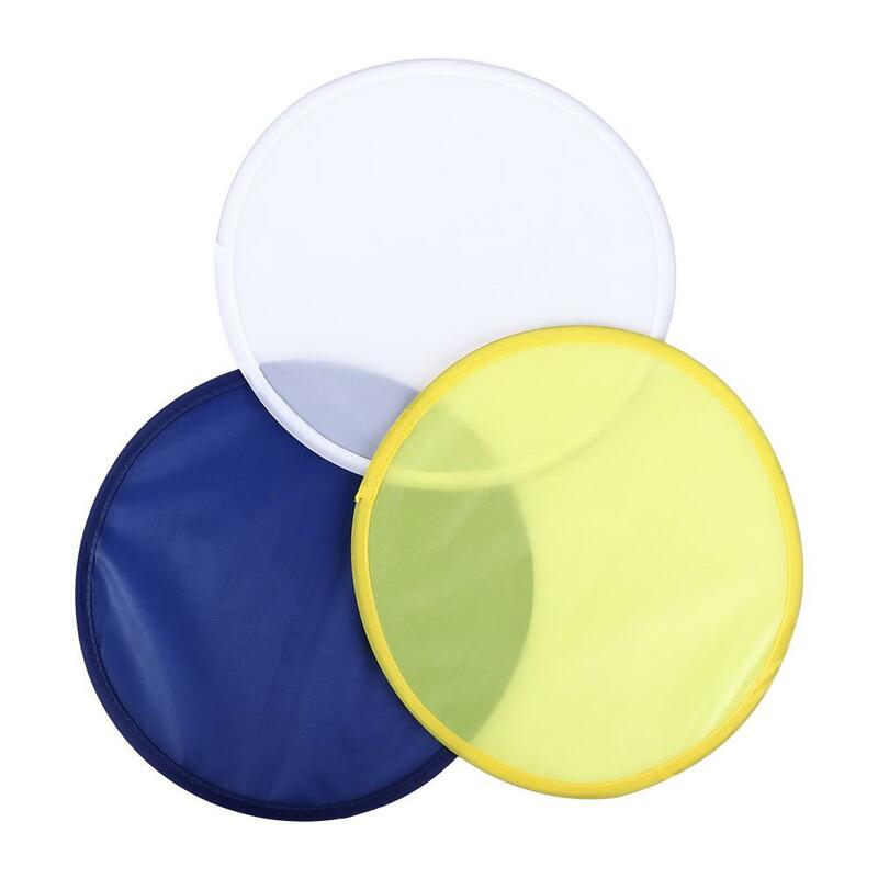 Colore solido pieghevole per Nylon da esterno con ventole pieghevoli rotonde tascabili ventilatore circolare giocattolo per bambini disco volante