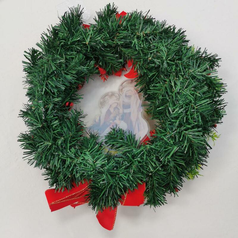 Grinalda artificial do Natal para a porta dianteira, ornamento da janela da parede, decoração bonita do partido, feliz Natal
