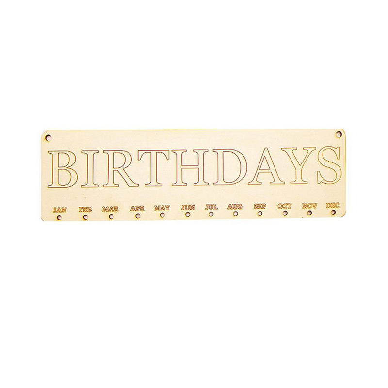 Papan plakat kayu gantung huruf ulang tahun pengingat ulang tahun DIY hadiah kalender untuk dekorasi pesta rumah A50