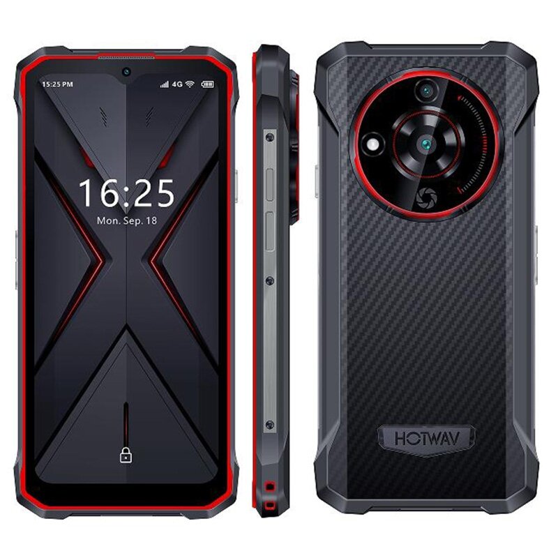 HOTWAV T7 Smartphone robusto 6.52 ''HD + batteria Ultra sottile da 6280mAh 4GB + 128GB Android 13 MT8788 Octa Core 21MP fotocamera 4G cellulare