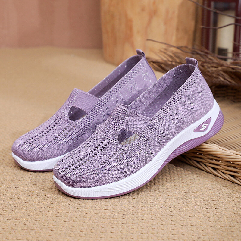 Summer comfortable casual women's shoes fashionable soft sole breathable hollow flat shoes for women