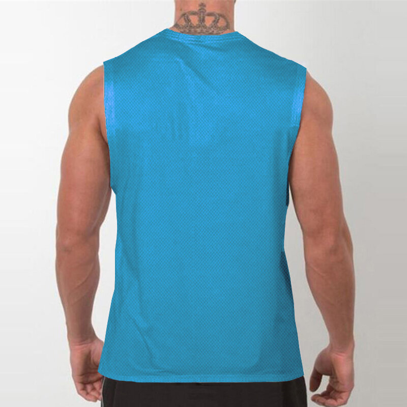 Muscle Guys 여름 메쉬 퀵 드라이 남성 캐주얼 보디빌딩 탱크 탑, 체육관 피트니스 민소매 땀 흡수 시원한 느낌 티셔츠