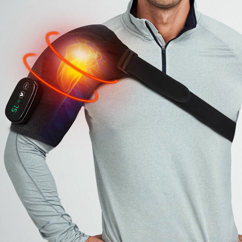 Электрический нагревательный массажный бандаж для плеч, коленного сустава, плеч, снятия усталости, Вибрационный Массажный бандаж для плеч и локтя