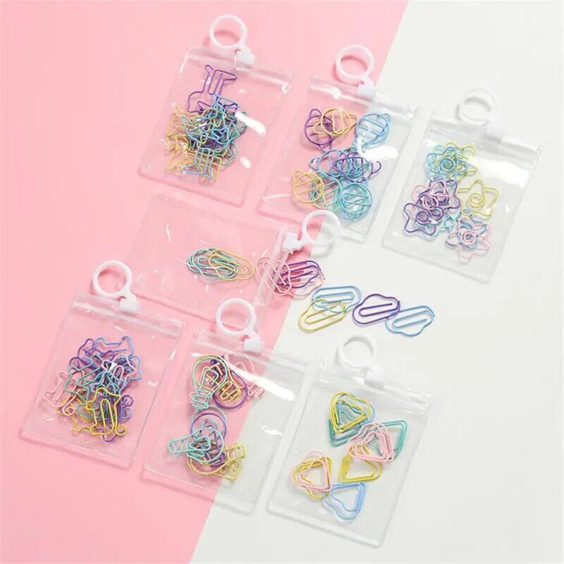 Candy-colored Paper Clips Office Necessities Transparent Stationery Candy Color Creative Office Binder Durable Mini Students