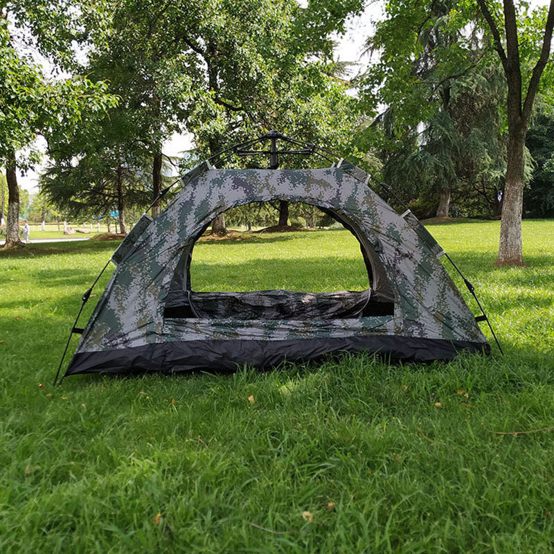 Outdoor Single Person Camouflage Camping Pop-up Winter tenda ad apertura rapida completamente automatica Dual Rain and Mosquito Proof