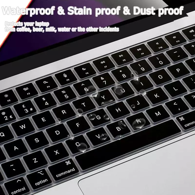 Toetsenbord Cover Voor 2005 - 2022 Nieuwe M2/M3 Macbook Pro /Air 13/15/13.6/16/12 Inch Skin (Uk/Us Layout)A2681/A2442/A3113/A2780/A3114