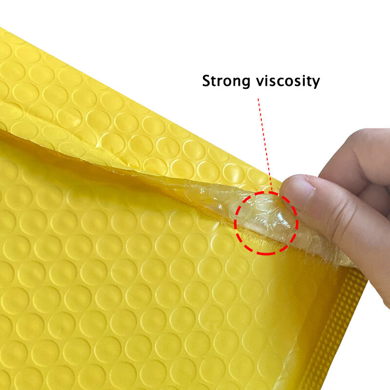 10Pcs Small Bubble Bags Yellow Plastic Bubble Envelope Self Sealing Shipping Bag Waterproof Packaging Bag for Jewelry/Clothing