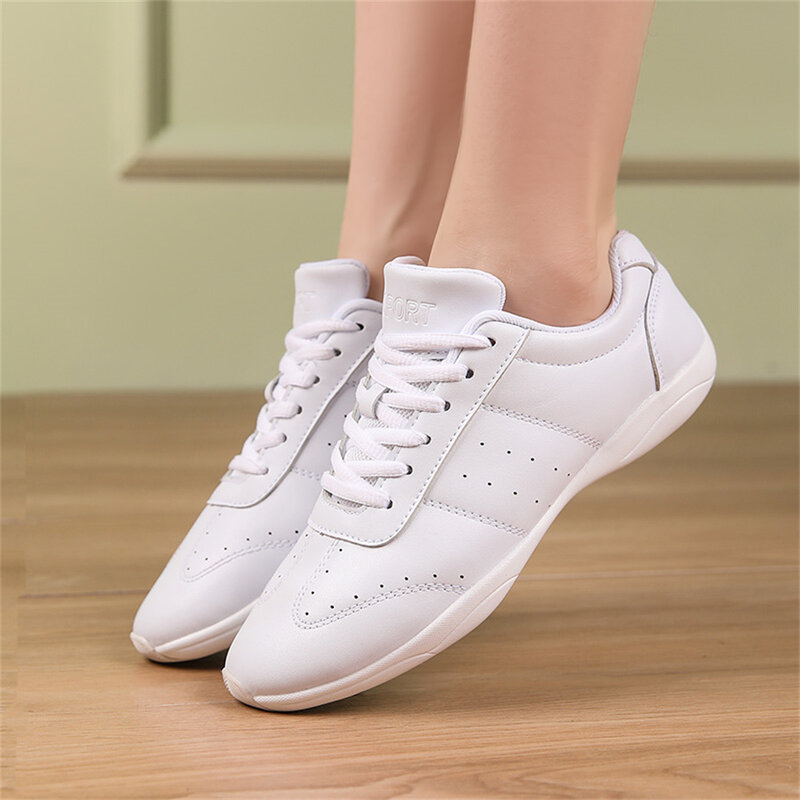 ARKKG dziewczęce białe buty do tańca trampki młodzieżowe buty cheerleaderek trening sportowy dziecięce konkurencyjne buty do aerobiku
