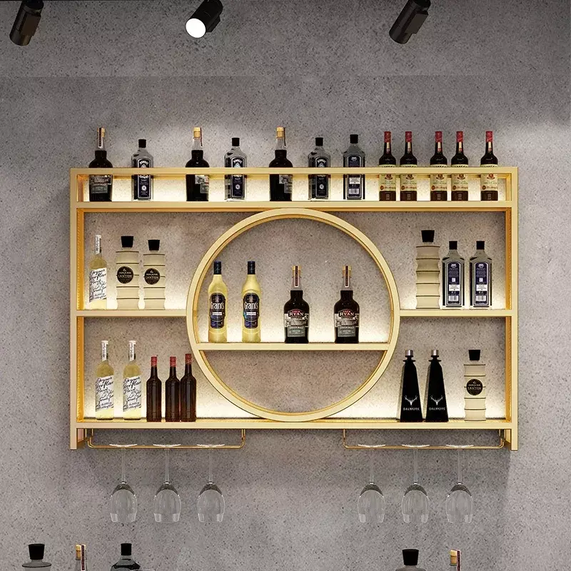 Grand meuble de rangement moderne pour whisky, salle à manger, vin T1, fer, salon, sous les armoires, cuisine, bar, Wijnkast