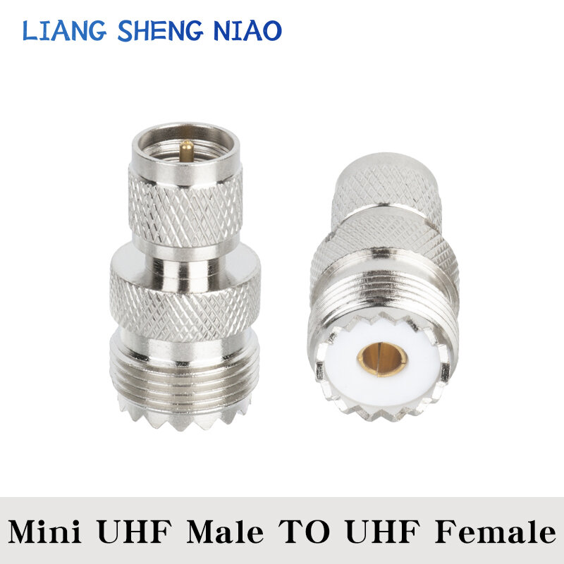 Adaptador reto Crossover Sub, Mini UHF, PL259, SO239 para UHF macho Jack para Mini UHF fêmea Plug, conector coaxial RF, 1Pc