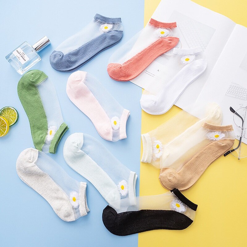 Chaussettes ultrafines transparentes pour femmes, style coréen, petites chaussettes de rinçage, été, 1 paire