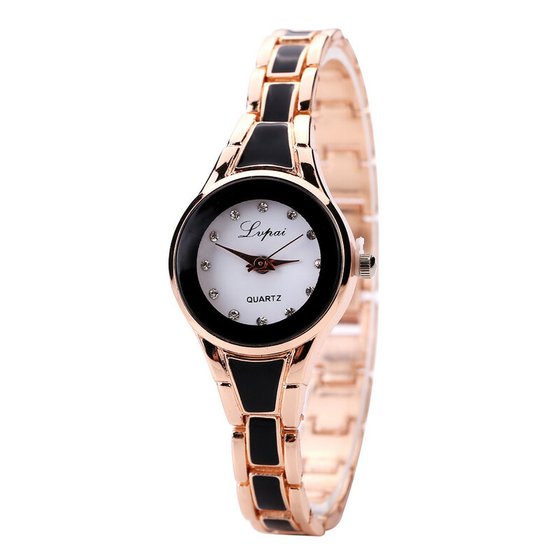 Rosa ely-Montre-bracelet à quartz en acier inoxydable pour femme, montres de luxe pour femme, montre à quartz précise