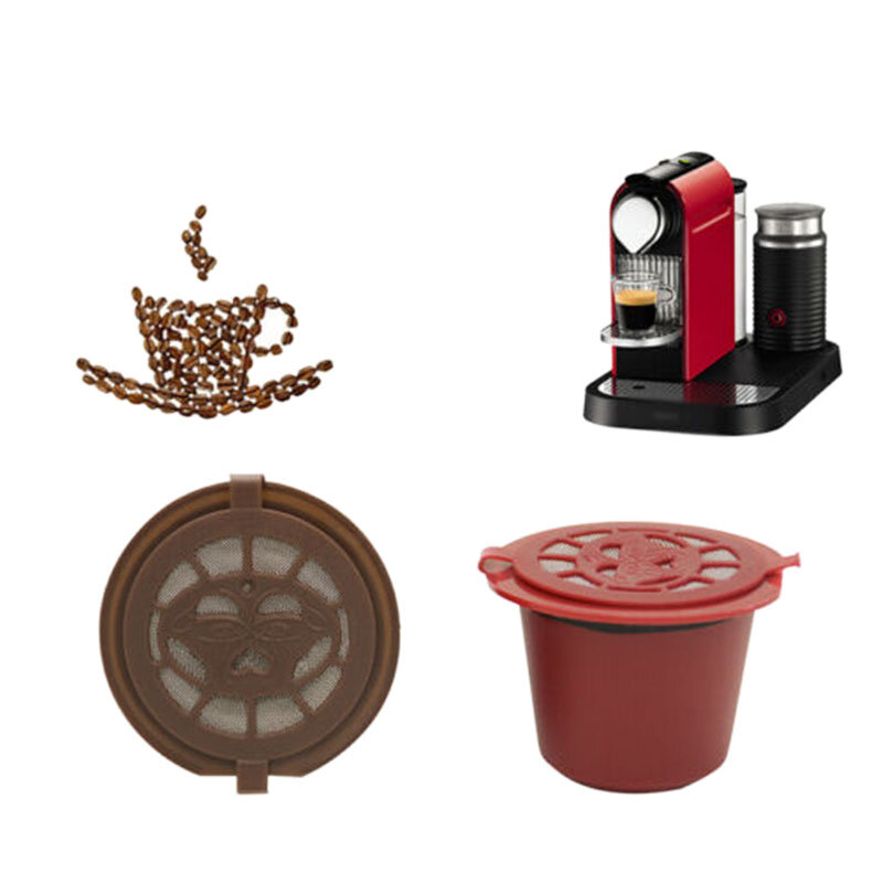5/buah Filter baja tahan karat kapsul kopi dapat digunakan kembali untuk mesin Nespresso (B)