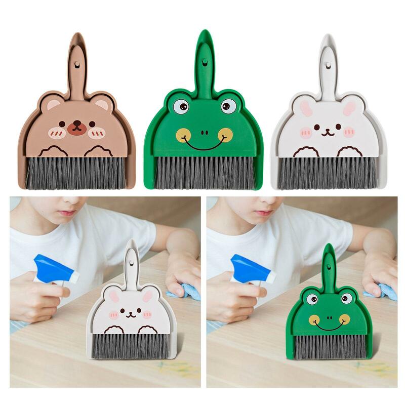 Pretend Housekeeping Play Set Portable Small Broom and Dustpan Set Cleaning Sweeping Play Set for Desk Pet Office Table Age 3-6