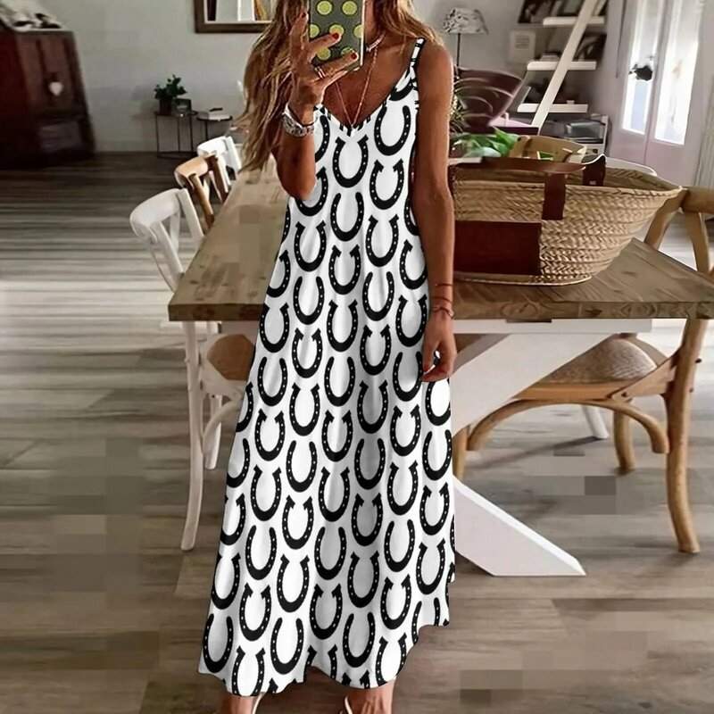 블랙 말굽 민소매 드레스, 섹시한 짧은 드레스, 이브닝 드레스, 럭셔리 2023