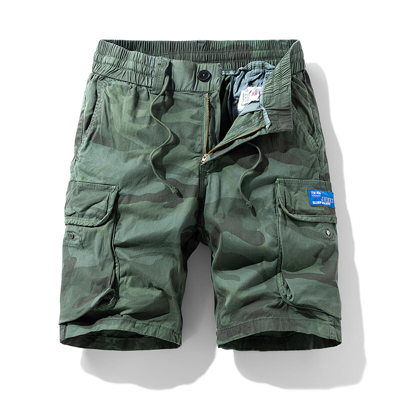 Neue Sommer Männer Baumwolle Camouflage Shorts plus Größe Herren Cargo Beach Multi-Pocket Shorts Mann Frühling Mode Jogger Shorts männlich