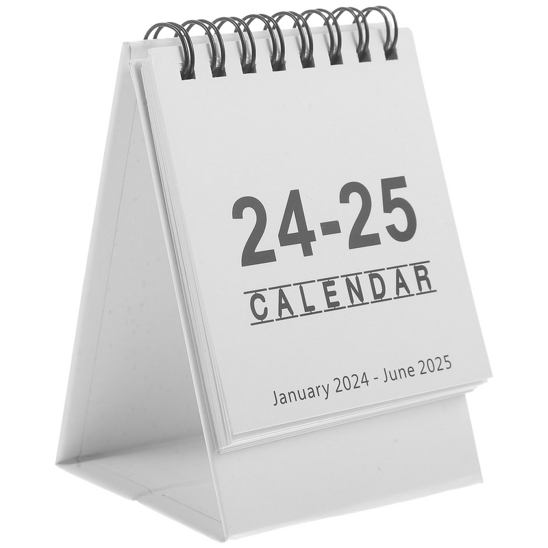 Kalender Flip berdiri Desktop 2024 kalender meja Mini berdiri Flip tahun akademis bulanan kalender perencanaan harian