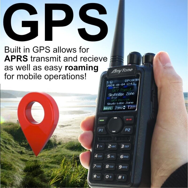 Czarny AnyTone AT-D878UVII Plus-dwuzakresowy DMR/Analog 7W VHF, 6W UHF-w/darmowy kurs szkoleniowy 97 $-Bluetooth PTT - Digital