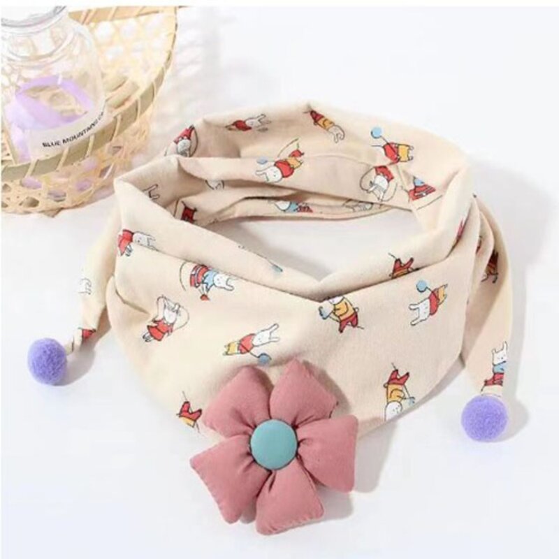 Soft and Skin Friendly Cute Baby Scarves Cute Breathable Windproof Baby Scarf Cotton Warm Children's Triangular Scarf