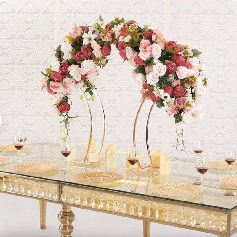 10pcs 15pcs)Event Management Silver Flower Stand Wedding Decoration Centerpieces for Table road lead mermaid table flower vase