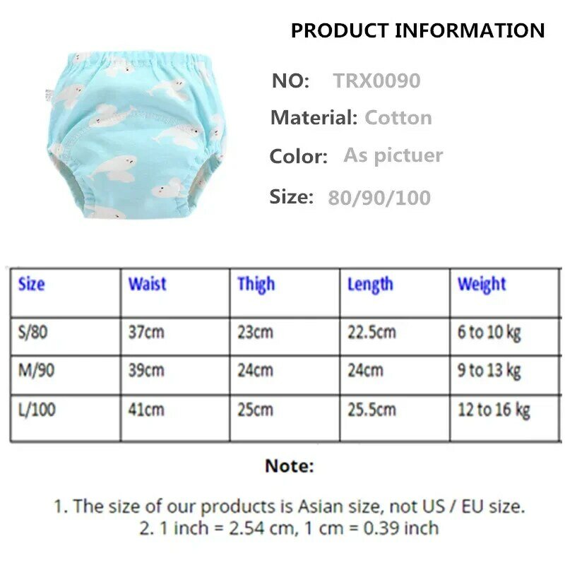 Calças de treino de gaze reutilizável do bebê fraldas de pano impermeáveis, fraldas para criança, cuecas, 25 peças por lote