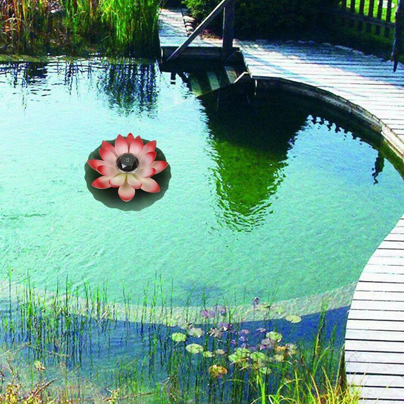 ไฟลอยน้ำรูปดอกบัวไฟสระน้ำพลังงานแสงอาทิตย์สำหรับสระน้ำดอกไม้สนามหญ้าชายหาดและสระว่ายน้ำอุปกรณ์เสริม