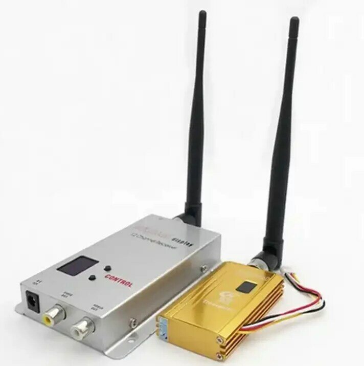 Wireless Audio Transmissor e Receptor, Audio Radio, Data Video Link, FPV Image Transmission, Security Monitoring, 1.2G1.5W