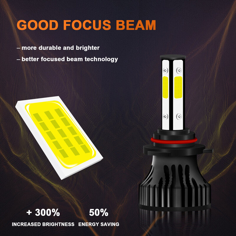 LEDヘッドライト電球キット,カーアクセサリー,ハイビーム,フォグライト,6000k,1500, 2500 hd,6個